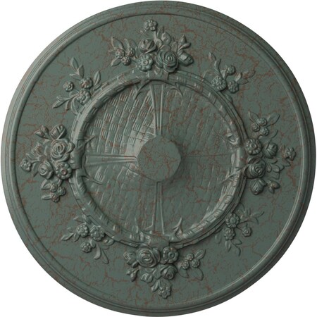 Ekena Millwork Flower Ceiling Medallion (Fits Canopies up to 3 7/8"), 27"OD x 1 1/8"P, Cloud Burst Crackle CM27FLCBC